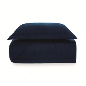 Jogo Colcha Solteiro Novara 300 Fios Trussardi Azul Siciliano 200cm x 280cm