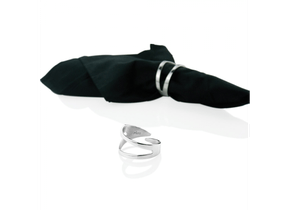 Jogo com 6 Argolas para Guardanapos Sava Riva Prataria