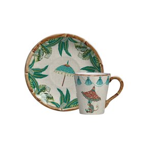 Jogo de 06 Xícaras De Chá Com Pires Tamarin Maison Blanche 200 ml