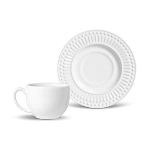 Jogo de 06 Xícaras de Chá Roma Branco Porto Brasil