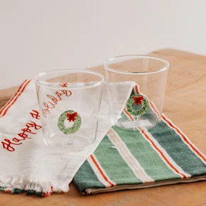 Jogo de 2 Copos Guirlanda Natal 300 ml