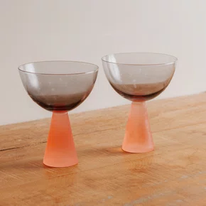 Jogo de 2 Taças de Sobremesa Colors Cinza e Rosa 240 ml