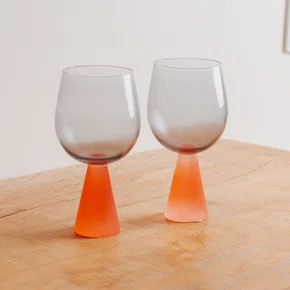 Jogo de 2 Taças em Vidro Colors Cinza e Rosa 420ml