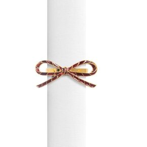 Jogo de 4 Argolas para Guardanapos Lacinho Dourado Copa&Cia