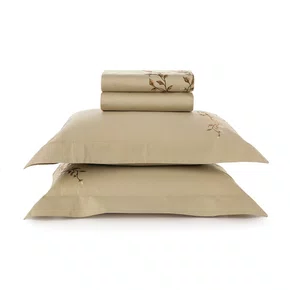 Jogo de Cama Casal Carmela 300 Fios Karsten Bege 2,20 x 2,60 m