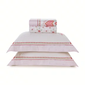 Jogo de Cama Casal Le Collone 300 Fios Trussardi Estampado 220cm x 280cm