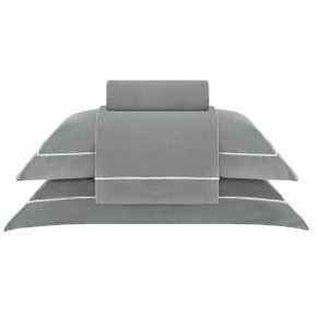 Jogo De Cama Queen Nilo 500 Fios Buddemeyer Luxus Verde Pinheiro/Bege 2,40 x 2,80 m