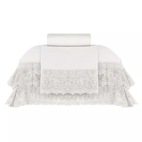 Jogo de Cama Queen Norah 400 Fios Buddemeyer Luxus Bege Antique 240cm x 280cm