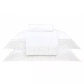 Jogo de Cama Queen Prisma 400 Fios Buddemeyer Luxus Branco 2,60 x 2,90 m