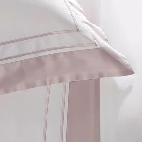 Jogo de Cama Queen Sáville 400 Fios Buddemeyer Luxus Branco/Rosa Ballet 260cm x 290cm