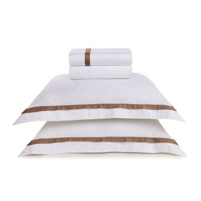 Jogo De Cama Queen Vercelli 300 Fios Trussardi Branco/Vecchio 2,40 x 2,80 m