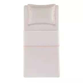 Jogo de Cama Solteiro Bella 300 Fios Trusardi Branco e Soft Nude 170cm x 280cm