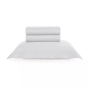 Jogo de Cama Solteiro Grasso 300 Fios Egípcio Trussardi Branco 1,70 x 2,80 m