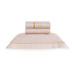 Jogo De Cama Solteiro Margarida 300 Fios Trussardi 1,70 x 2,80 m