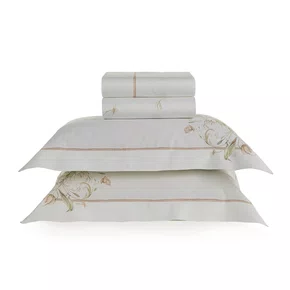 Jogo De Cama Super King Borghese 300 Fios Egípcio Trussardi 2,80 x 2,80 m
