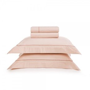 Jogo De Cama Super King Cammillo 200 Fios Trussardi Rosa 2,80X2,60