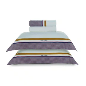 Jogo de Cama Super King Carreto 300 Fios Trussardi Estampado 2,80 x 2,80 m