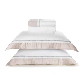 Jogo De Cama Super King Contessina 300 Fios Bambu Trussardi Rose 2,80 x 2,80 m