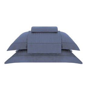 Jogo de Cama Super King Damask Square 300 Fios Buddemeyer Azul 2,80 x 2,50 m