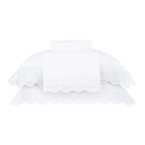 Jogo de Cama Super King Margot 400 Fios Buddemeyer Luxus Branco 2,80 x 2,80 m