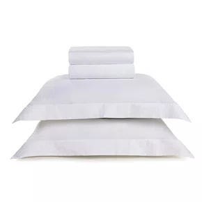 Jogo De Cama Super King Simonetta 300 Fios Trussardi Branco 2,80 x 2,80 m