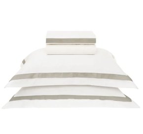 Jogo de Cama Vercelli 300 Fios Trussardi Branco e Marmo Queen 2,40x2,60m