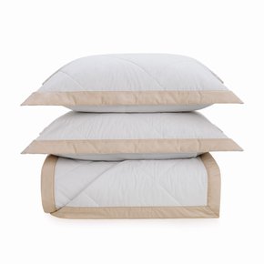 Jogo de Colcha Casal 200 Fios Olga Trussardi Branco/Colosseo