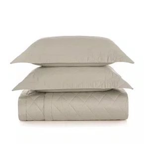 Jogo De Colcha Queen Bossa 300 Fios Egípcio Areia 2,40 x 2,60 m