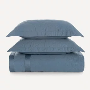 Jogo de Colcha Queen Bossa 300 Fios Egípcio Karsten Índigo