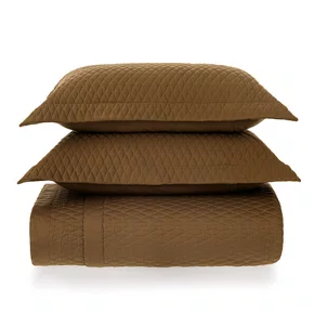 Jogo de Colcha Queen Dallas 300 Fios Egípcio Karsten Bronze