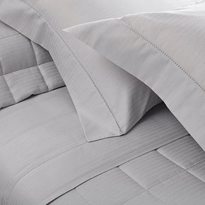 Jogo De Colcha Queen Damask Stripes Cinza Buddemeyer 2,60 x 2,50 m