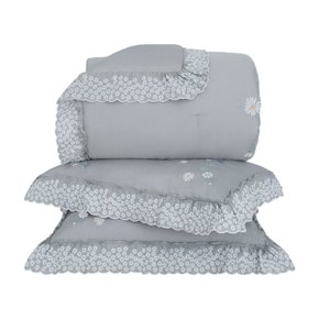 Jogo De Colcha Queen Le Corsaire Buddemeyer Luxus Cinza Oliva 2,80 x 2,60 m