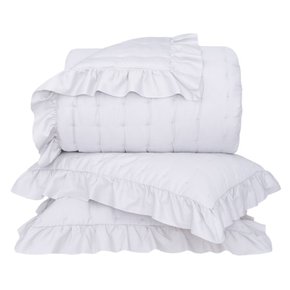 Jogo De Colcha Queen Petit Pois 270 Fios Buddemeyer Luxus Bege Nimbus 2,60 x 2,50 m