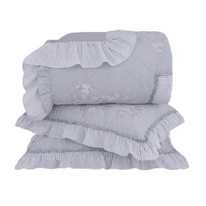 Jogo De Colcha Queen Vernazza Buddemeyer Luxus Cinza 2,90 x 2,65 m