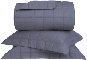 Jogo De Colcha Super King Damask Stripes Buddemeyer Chumbo 2,90 x 2,50 m