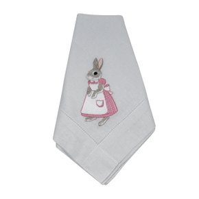 Jogo de Guardanapos 06 Peças Aquarela Coelha Lilly Flor de Lis 