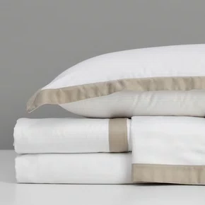 Jogo De Lençol King Bamboo Artelassê Branco/Kaki