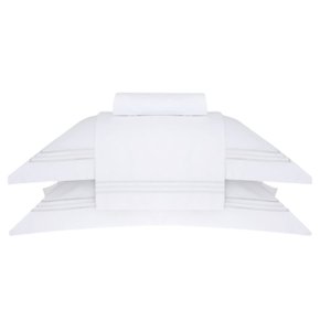 Jogo De Lençol Queen Trento 800 Fios Buddemeyer Luxus Branco/Perola