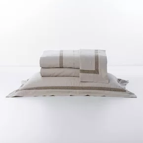 Jogo De Lençol King Square Linho Artelassê Kaki