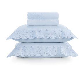 Jogo De Lençol Super King Bargello 300 Fios Trussardi Branco 2,80 x 3,00 m