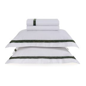 Jogo De Lençol Super King Eleganza 300 Fios Trussardi 2,80 x 2,80 m