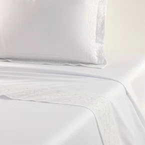 Jogo de Lençol Super King Festons Yves Delorme Paris