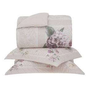 Kit 03 Peças Colcha King em Algodão Larré Buddemeyer Luxus Estampado