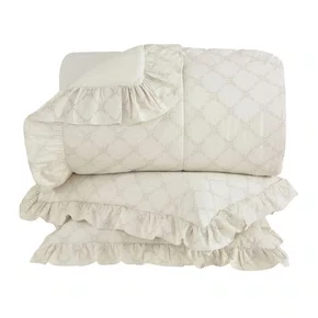 Kit 03 Peças Colcha King Ivory Buddemeyer Luxus Bege Duna 314cm x 262cm