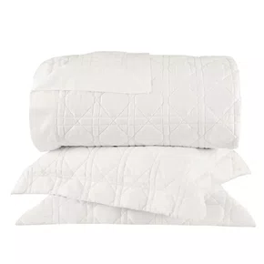 Kit 03 Peças Colcha King Noah Buddemeyer Luxus Bege Platina 310cm x 260cm