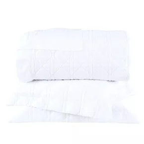 Kit 03 Peças Colcha King Noah Buddemeyer Luxus Branco 310cm x 260cm