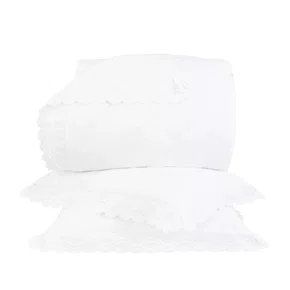 Kit 03 Peças Colcha Queen Arlo Buddemeyer Luxus Branco 2,80 x 2,60 m