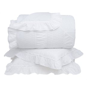 Kit 03 Peças Colcha Queen Constanza Buddemeyer Luxus Branco