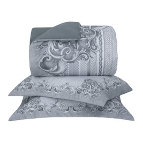 Kit 03 Peças Colcha Queen em Algodão Tuile Buddmeyer Luxus Estampado