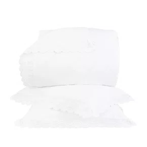 Kit 03 Peças Colcha Super King Arlo Buddemeyer Luxus Branco 3,10 x 2,60 m
